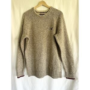 American Eagle VTG Wool Blend Men’s XL Sweater Crewneck Beige Grandpa Sweater